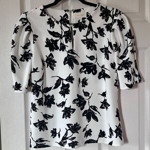 Melloday Black and White Floral Top